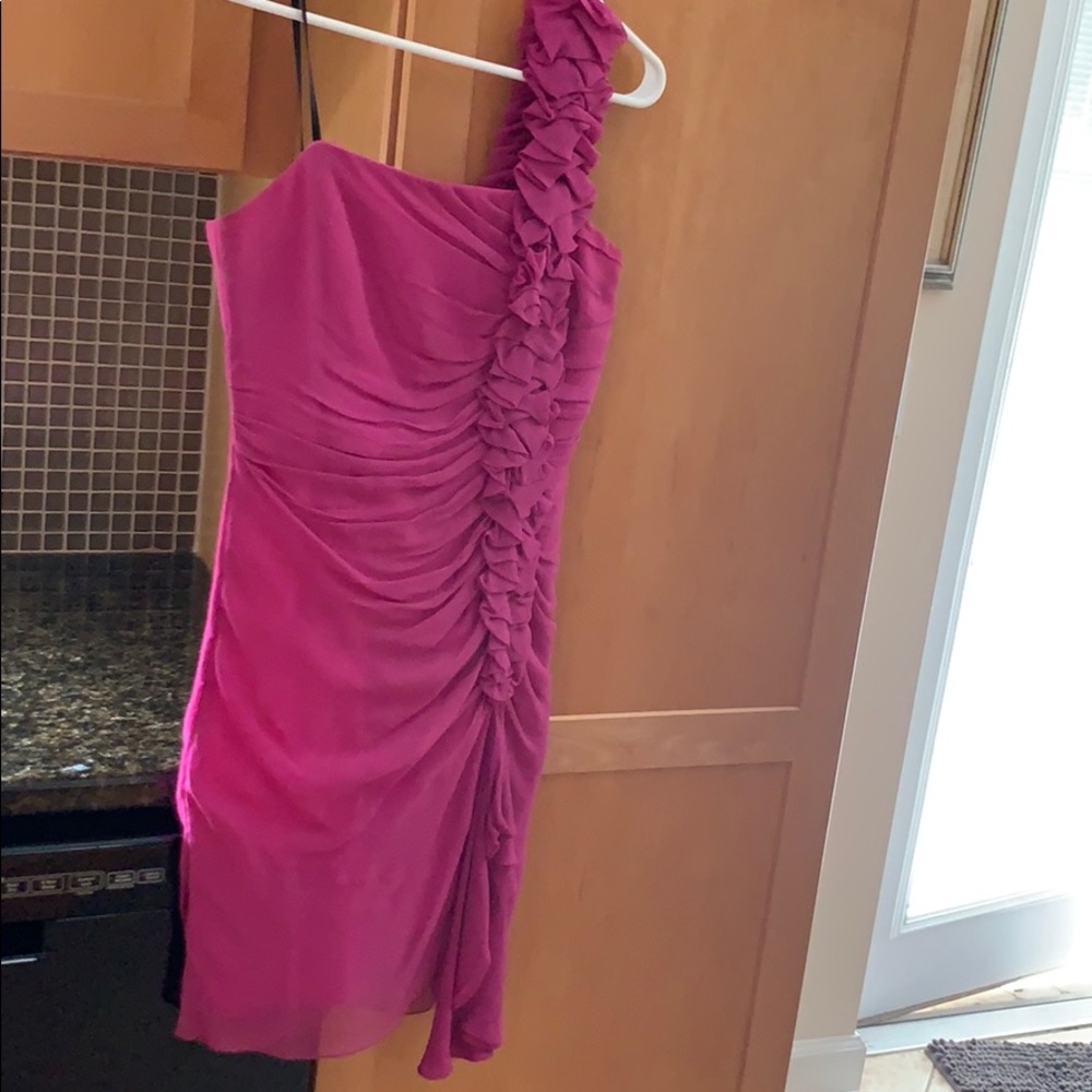 Kurt Thomas Pink Chiffon One Shoulder Dress